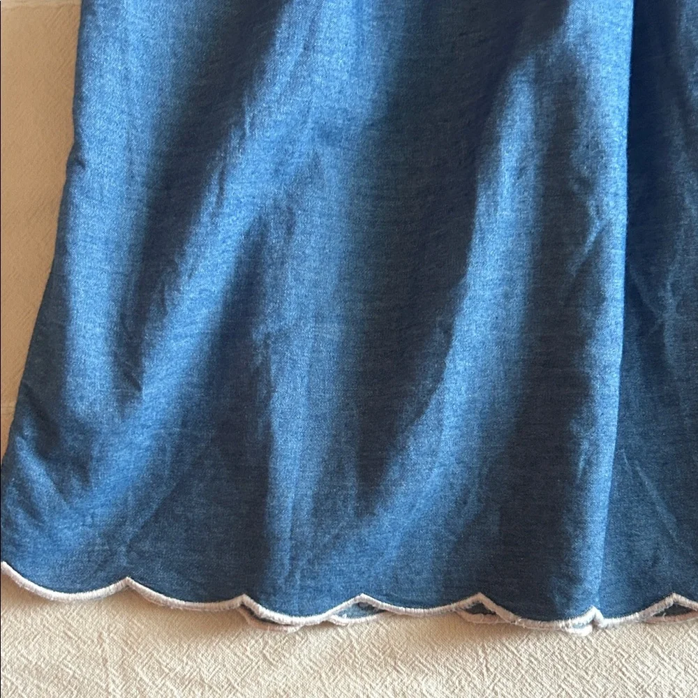 Bonnie Jean Blue Dress with Floral Embroidery